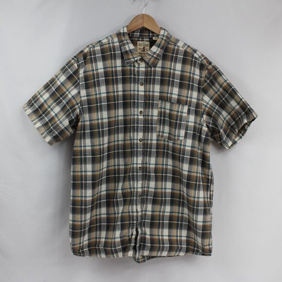 RedHead Plaid Short-Sleeve Button-Up Shirt with Chest Pocket Size 2XL - Picture 1 of 5